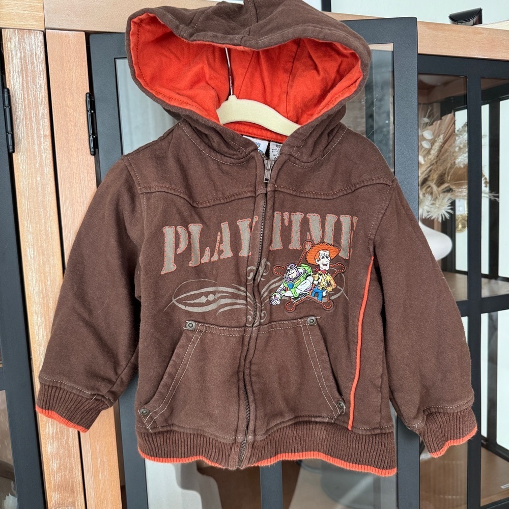 Vintage Disney y2k hoodie sweatshirt Toy Story toddler zipup embroidered woody